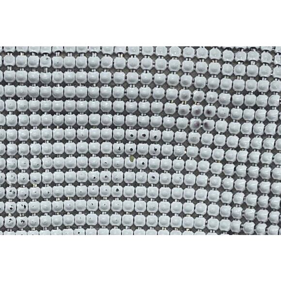 Vintage Whiting & Davis White Enamel Mesh Coin Purse - Picture 8 of 10